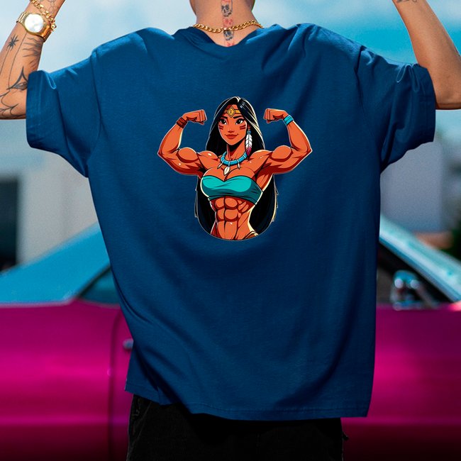 Camiseta Oversized Poca Academia Azul Marinho
