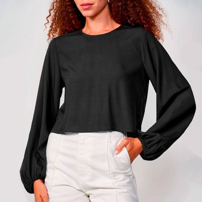 Blusa Colcci Manga In25 Preto Feminino