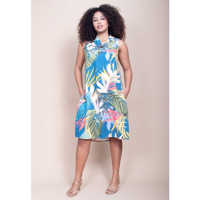Vestido Midi Cabanafree Viscose Piaf Brisa Botânica