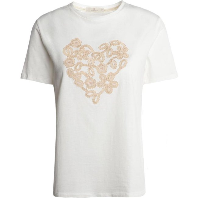Blusa Bordado De Coração Autentique Feminina OFF WHITE