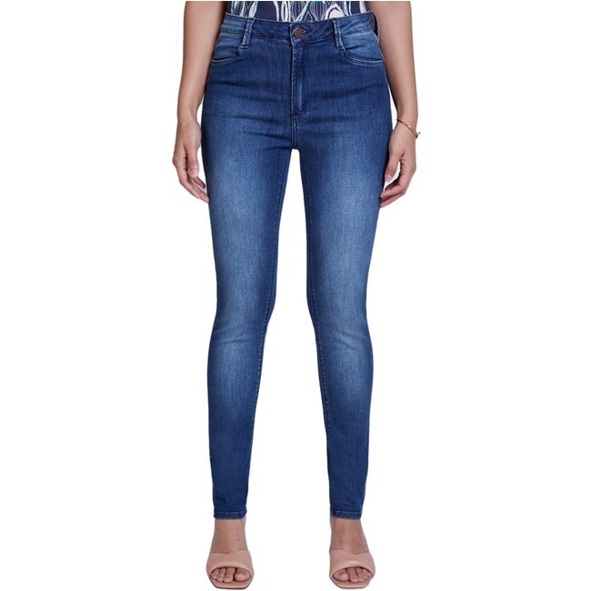 Calça Jeans Dudalina Cigarrete Demi Curve Ve23 Azul Feminino