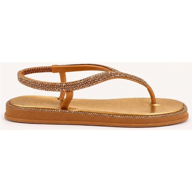 Chinelo Zatta com Strass e Tira Traseira Charlote Bronze