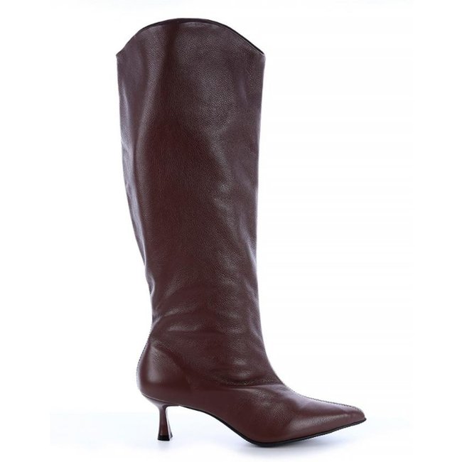Bota de Couro Damannu Shoes Emily Salto Taça Marrom