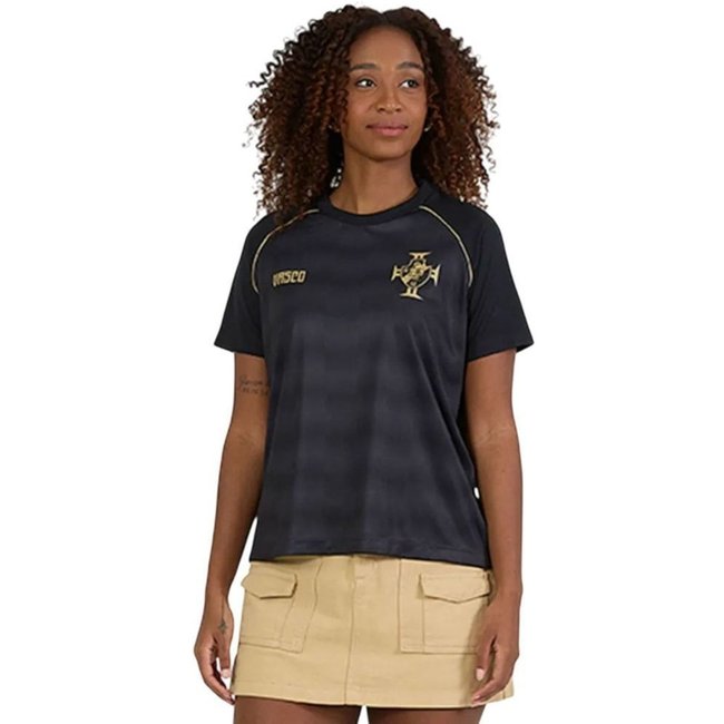 Camisa Braziline Vasco Mosaico Feminina - Preto - braziline