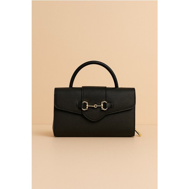 Bolsa de Mão Pequena D Bell Outlet Fashion Lisa Preta