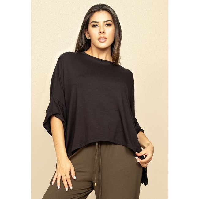 Blusa Asa Delta Malha Tupã Preta