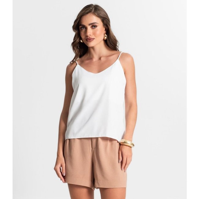 Blusa De Alça Tecido Crepe Marrocos Endless Branco