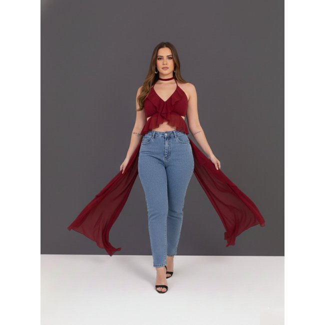 Calça Jeans Feminina Mom CCW CENTRAL Confortavel e Casual Dia a Dia