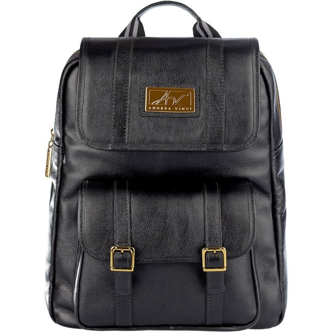 Mochila de couro liso Trip - Preto