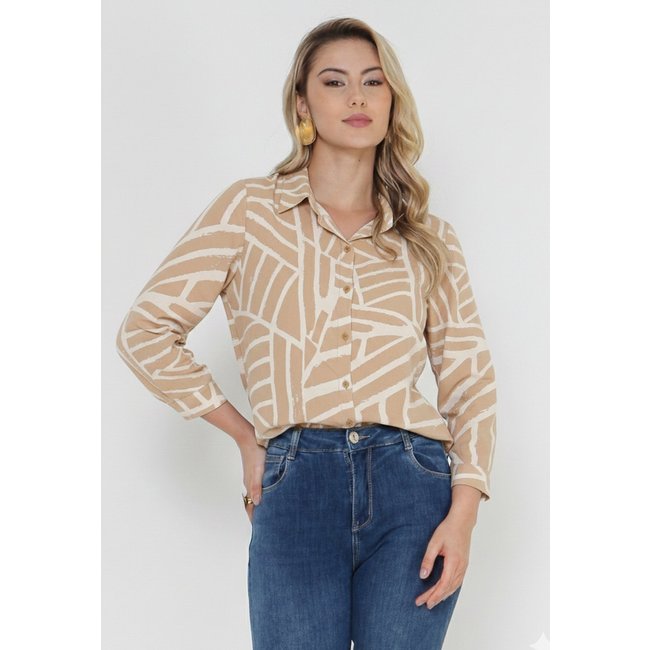 Camisa Intens Manga 3/4 Viscose Estampado