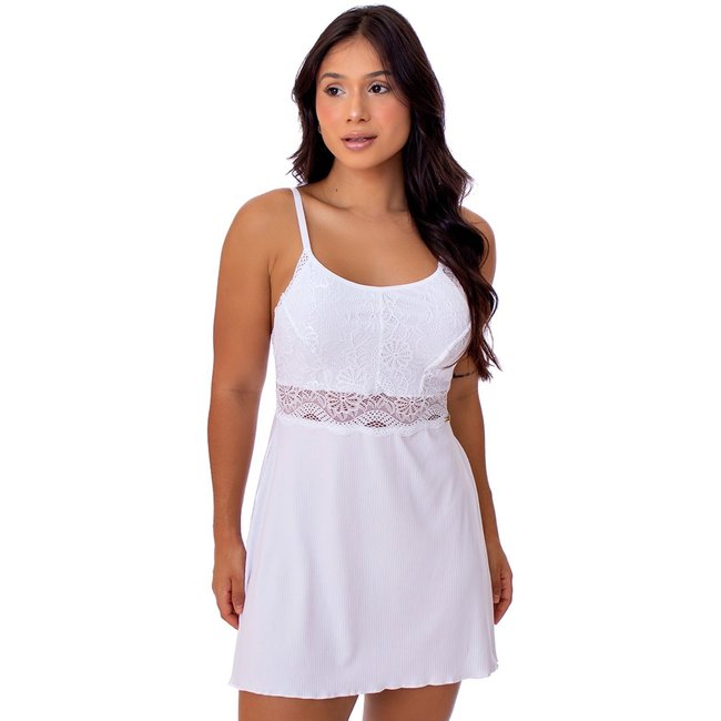 Camisola de alça algodão conforto Lisa Branco