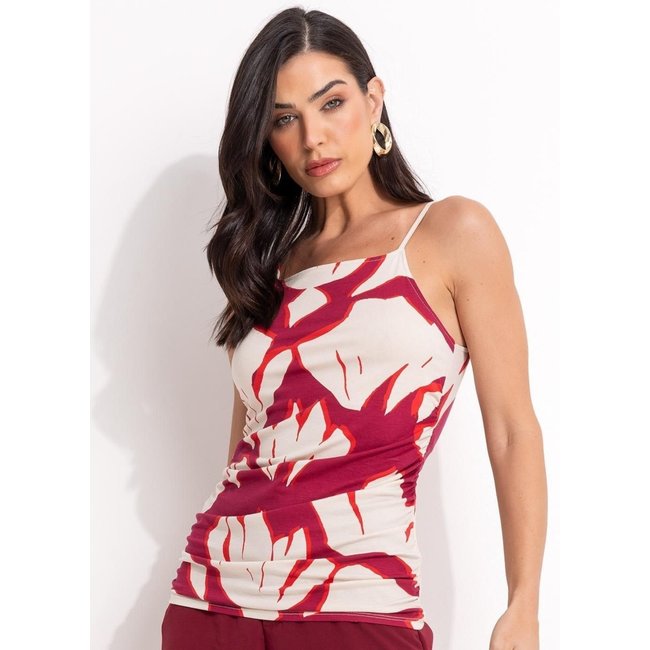 Blusa Em Malha De Viscose Quintess Abstrato Bicolor