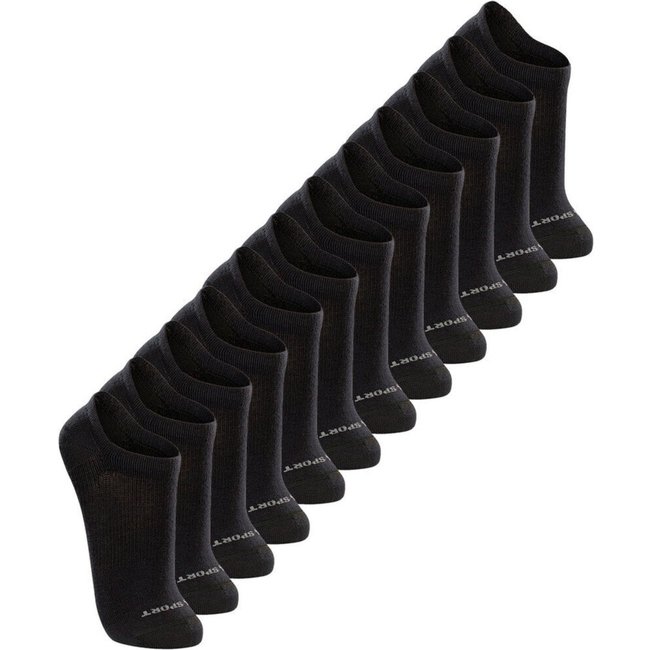 Kit 12 Pares de Meias Esportiva Invisível Lupo 3170-089 Preto