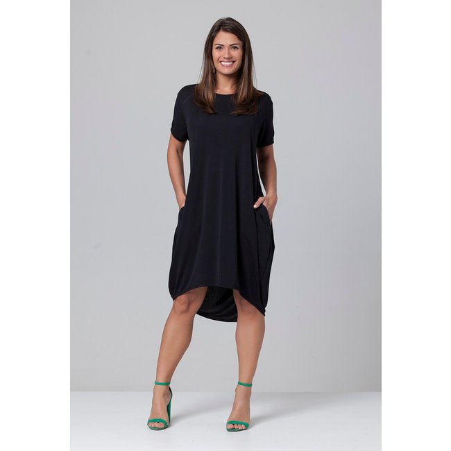 Vestido Curto Amplo Malha Amazonia Preto