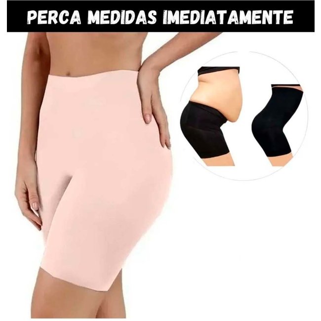 Shorts Cintura Alta Levanta Bumbum E Quadril Lisa Modelador – Bege