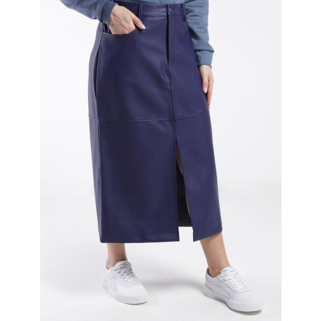 Saia Midi Com Fenda Autentique Feminina MARINHO