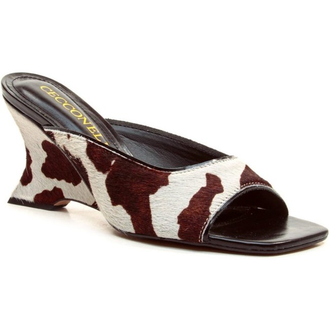 Mule couro animal print cecconello 2916001 Multicolorido
