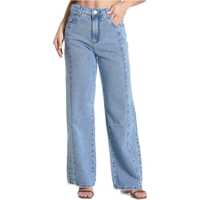 Calça Jeans Sawary Wide Leg Petit - 281871 - Azul - Sawary