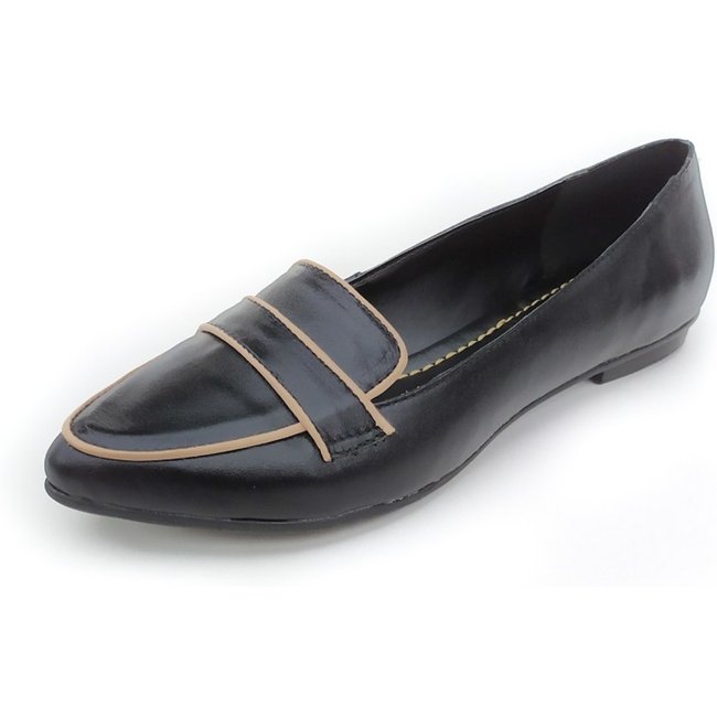 Sapato em Couro Mocassim Amora Calçados Preto