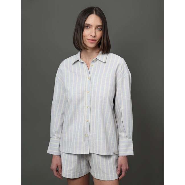 Camisa Feminina Listrada Amarração Calvin Klein Jeans - Lavanda Calvin Klein Jeans