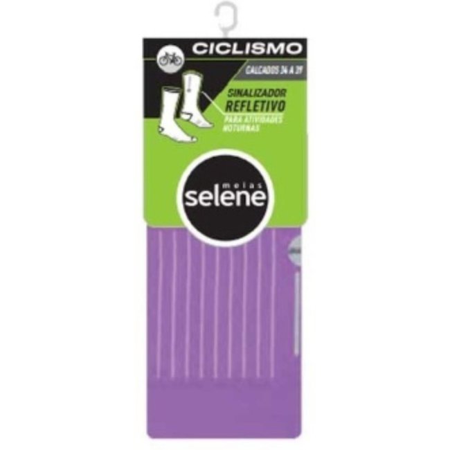 Meia ciclista feminina com cano médio Selene