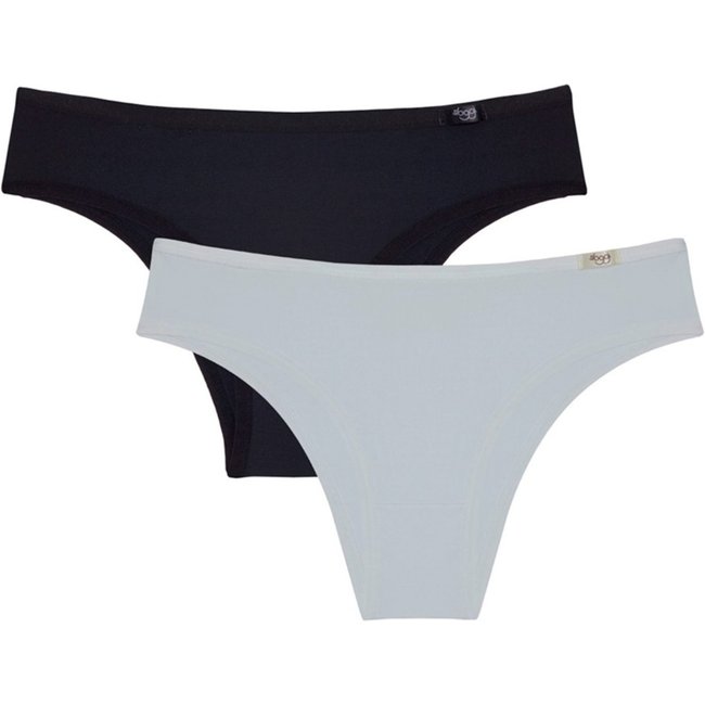 Kit com 2 Calcinhas Biquíni Mini Sloggi 24549 Branco/Preto