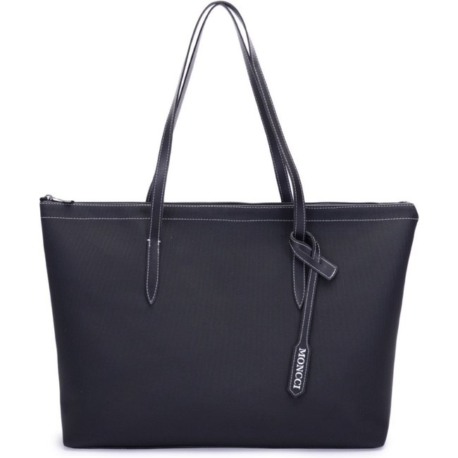 Bolsa de Ombro Grande Moncci Fechamento de zíper Preto