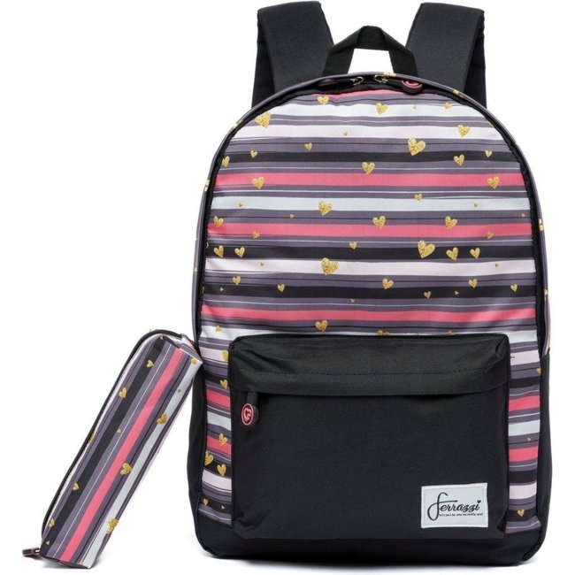Mochila Casual Ferrazzi Com Estojo Feminina Espaçosa Resistente