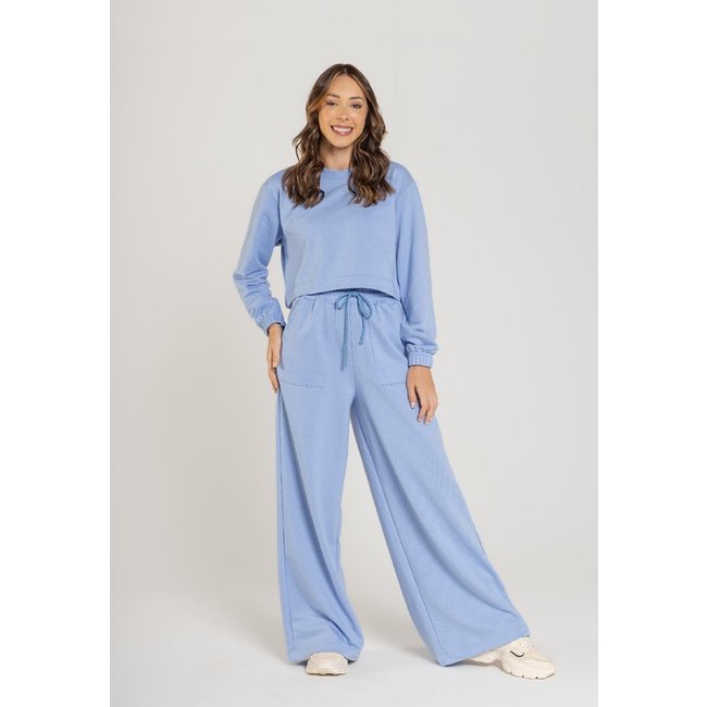 Blusão Cropped Feminino Just Basic Azul