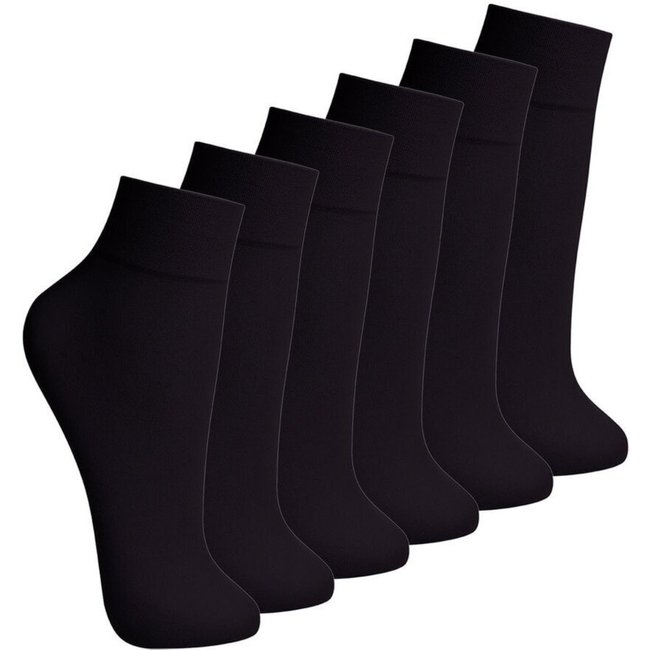 Kit 6 Pares de Meias Fio 40 Opaca Lupo 5531-001 Preto