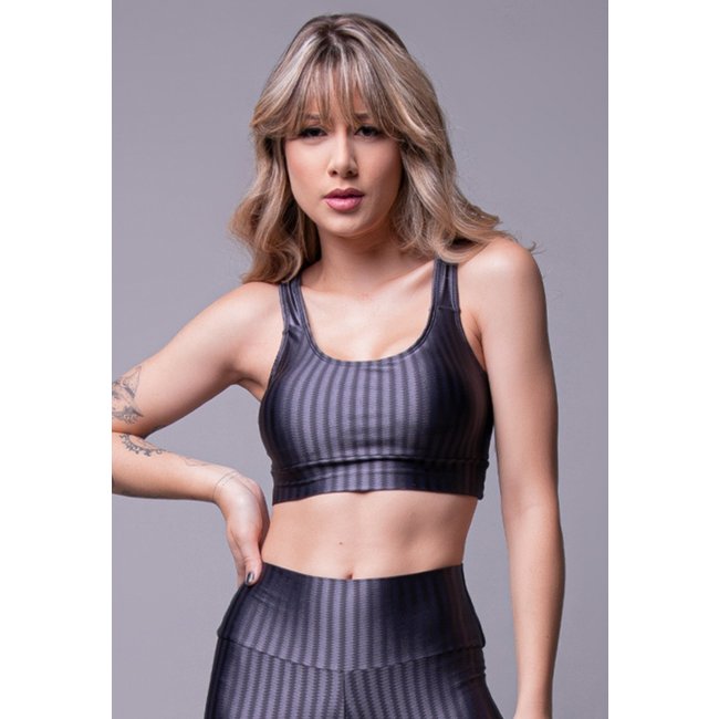Top Fitness Com Bojo Removível New Zig Cinza