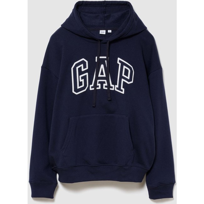 Blusa de Moletom Com Capuz Flanelada GAP Logo Azul-Marinho