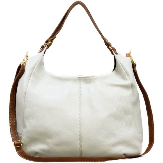 Bolsa SN Couros Suiça Marfim/Caramelo