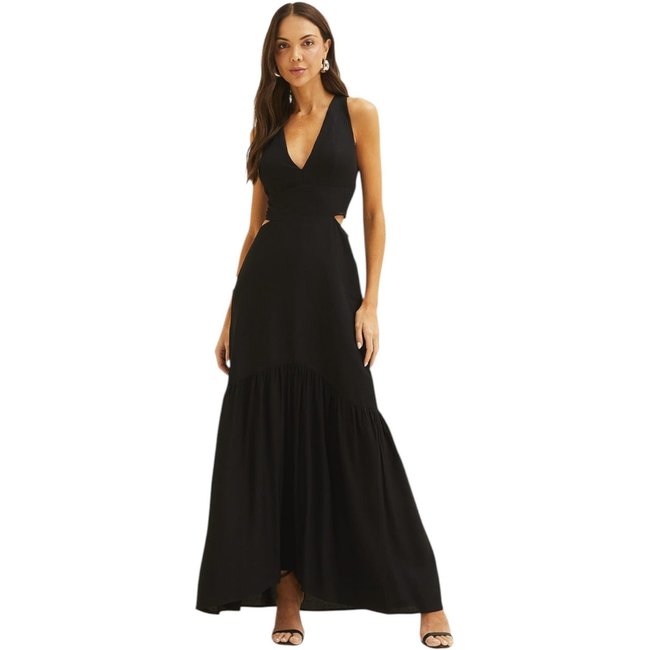 Vestido Forum Longo Preto Linho