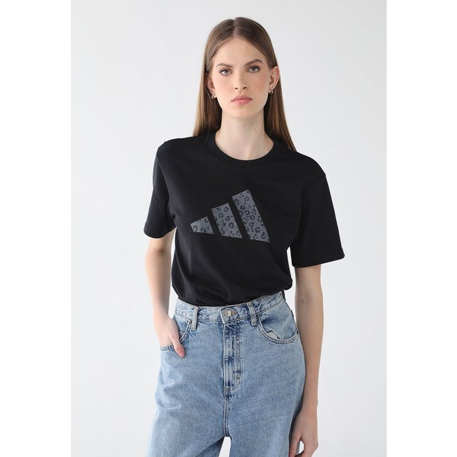 Camiseta Feminina adidas Animal Print Preta