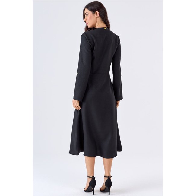 Vestido Midi PKS Com Cinto Preto
