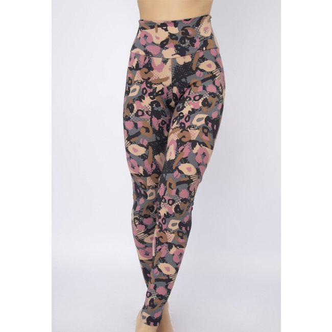 Calça Legging Bella Fiore Modas Suplex Cós Alto Lisa Estampas Multicoloridas