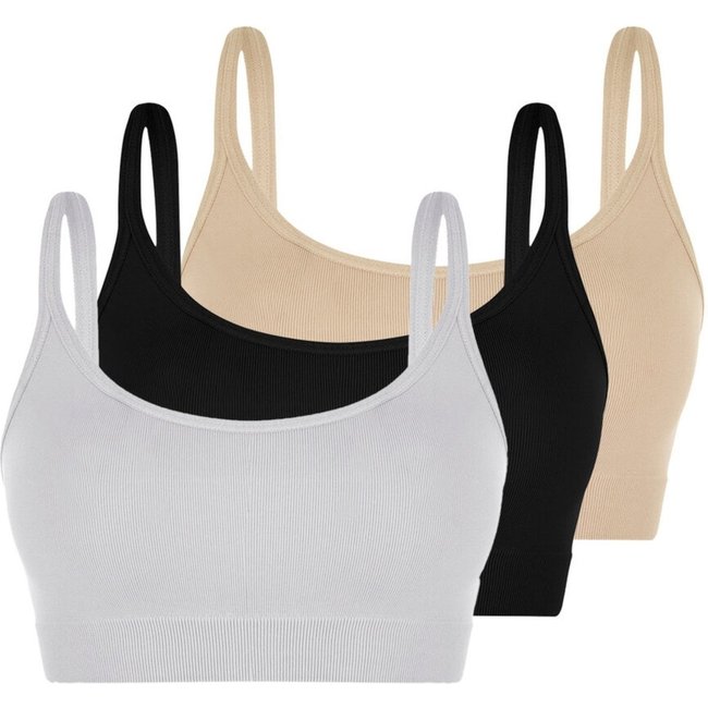 Kit com 3 Tops sem Aro e sem Bojo Loba 41018-001 Preto