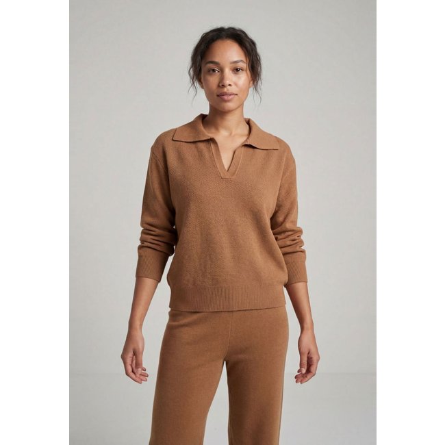Blusa Feminina Facinelli Gola Polo Caramelo