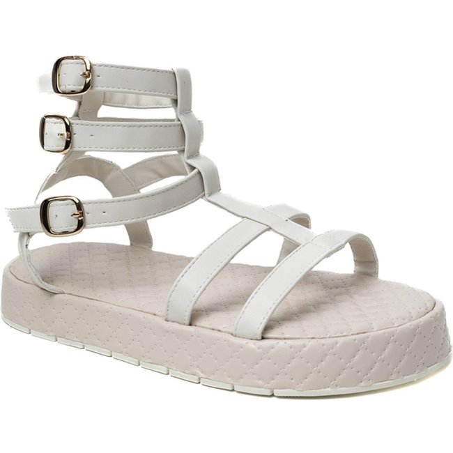 Papete Rasteira Sandalia Sola Alta Plataforma Matelassê Off White Tellini Store