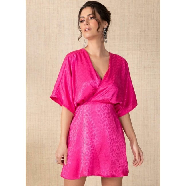 Vestido Decote Transpassado Rosa Quintess