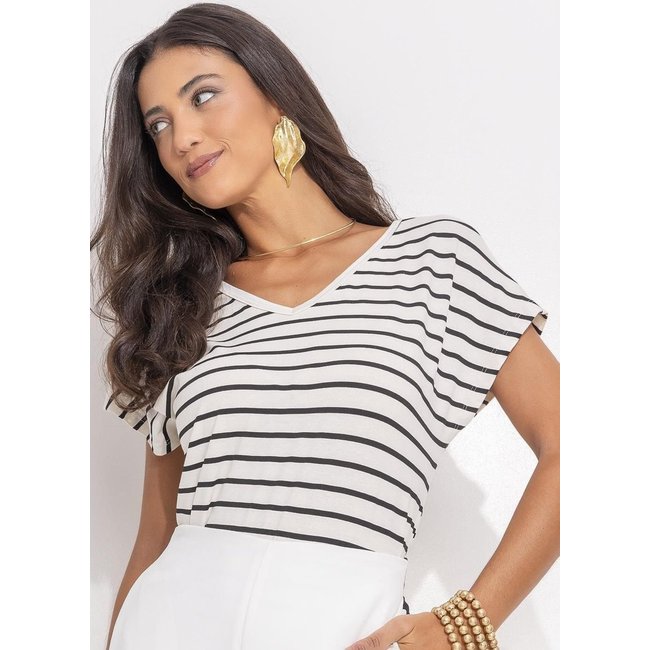 Blusa Feminina Listrada Em Malha De Viscose Quintess