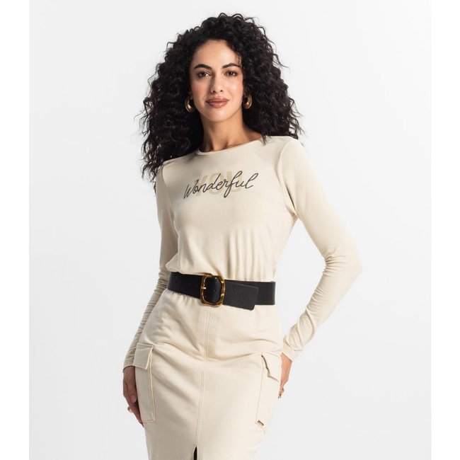 Blusa Manga Longa Feminina Rovitex Bege