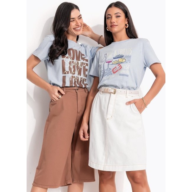Jorts Em Sarja Jeans Marrom Quintess