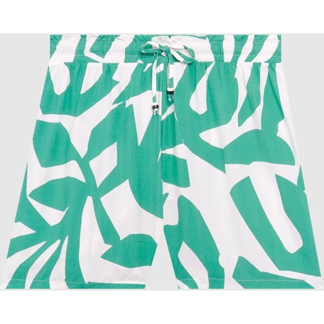 Shorts Feminino Plus Size Estampado Com Cadarço Em Viscose