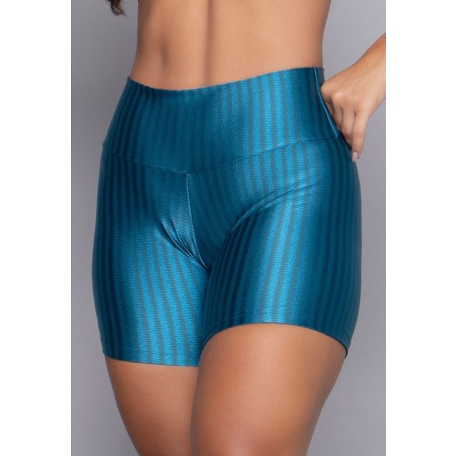 Short New Zig Bella Fiore Modas Compressão 3D Fitness Ikat Azul