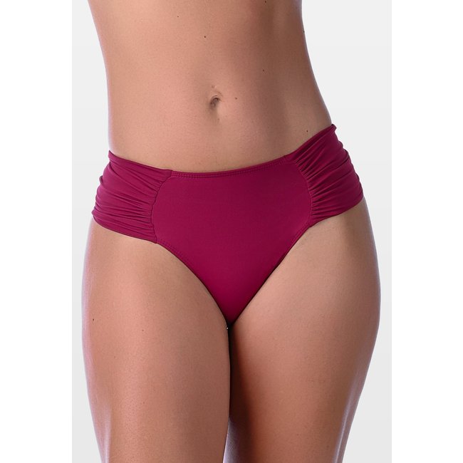 Calcinha de Biquíni Summer Soul Cintura Baixa Lateral Dupla Franzida Vermelha