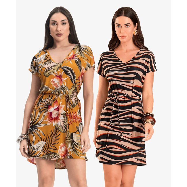 Kit 2 Vestidos Femininos Liganete Infinita Cor Sortidas