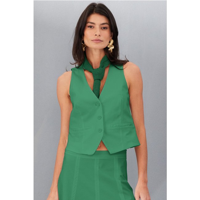 Colete Feminino Casual em Linho Smk Verde