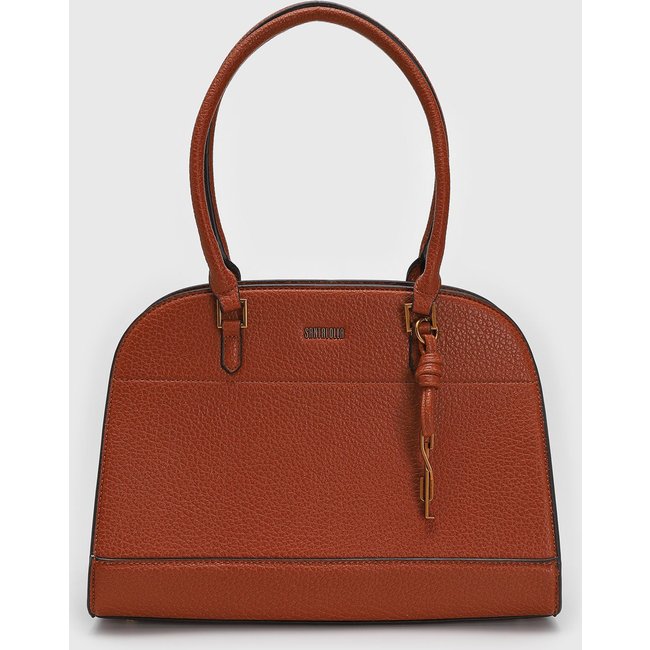 Bolsa Feminina Santa Lolla Alça Dupla Granulada Marrom